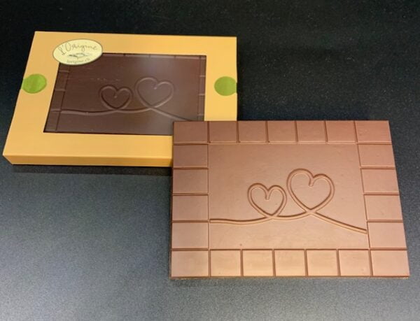 Tablettes coeur chocolat lait et noir
