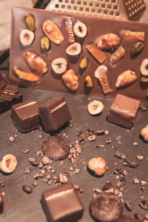Tablette mendiant au chocolat noir