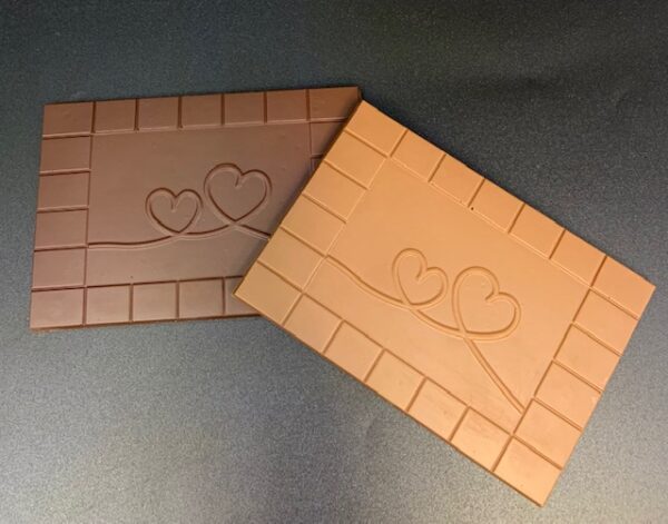 Tablettes coeur chocolat lait et noir