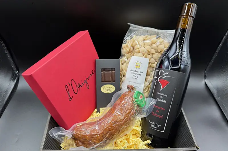 Coffret gourmand, chocolat & vin